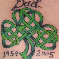 Knotted clover memorial tattoo