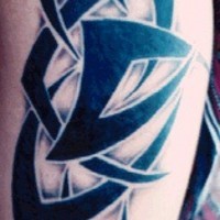 Celtic tribal black ink tattoo