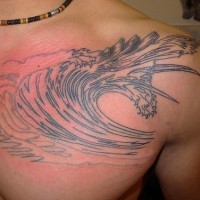Tattoo von Gewitter auf der Brust