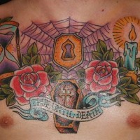 True until death chest tattoo