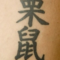 Reguar chinese hieroglyphs tattoo