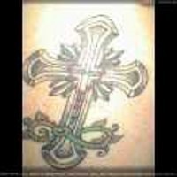 Christian cross black tattoo