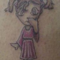 Cartoonish angel girl tattoo