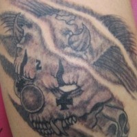 antichrist pagliaccio inchiostro nero tatuaggio