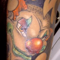 Crazy redhead clown tattoo