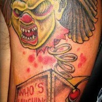 Voodoo zombie clown toy tattoo