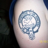 Deer head family symbol tattoo