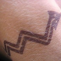 Tatuaggio semplice sul polso il disegno in forma serpente
