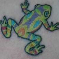 Colorful frog tattoo