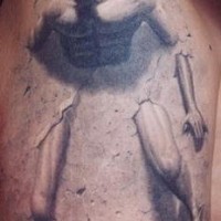 Zdzislaw beksinski style on hand tattoo