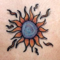 Sun flower tattoo  in colour