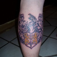 Heraldic symbol with two lions on leg