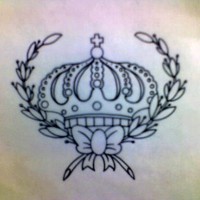 Winner crown black ink tattoo