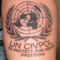 Civpol symbol black ink tattoo