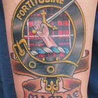 Macrae city symbol in color tattoo