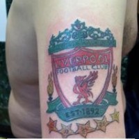 Liverpool fc emblem coloured tattoo