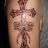Memoruial cross tattoo