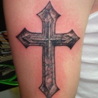 Classic stone cross tattoo