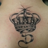 Crown with monogram tattoo