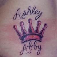 Regular crown with name tattoo
