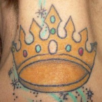 Minimalistic golden crown tattoo
