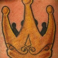 Golden crown tattoo