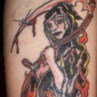 She-death coloured tattoo