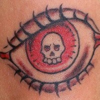 Death in eye coloured  tattoo