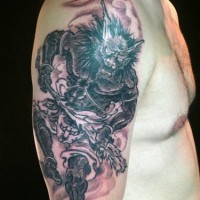 Asian style death demon tattoo