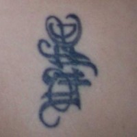 Death text tracery tattoo