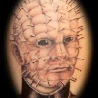 Pinhead face tattoo