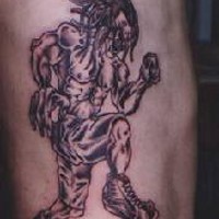 Running voodoo demon tattoo