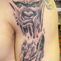 Demon  under skin rip tattoo