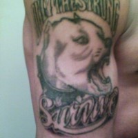 Be strong pitbull black ink tattoo