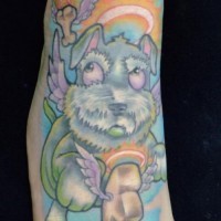 Hund im Hundehimmel Tattoo