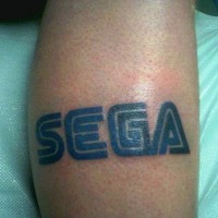 Blaues Logo Sega Tattoo