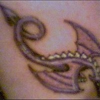 Purple hydra tattoo