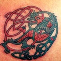 drago celtico tribale tatuaggio
