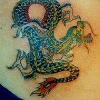 whiskered drago cinese tatuaggio