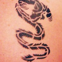 Dragon print black ink tattoo