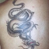Chinese style diving dragon tattoo