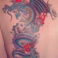 Chinese style  blue dragon tattoo