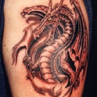 drago 3d medio evo tatuaggio