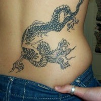 Black ink chinese dragon tattoo