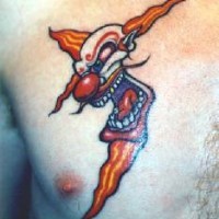 tatuaje en color de payaso loco