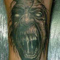 Evil zombie tattoo