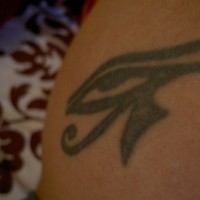 Eye of horus black ink tattoo