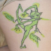 Tatuaje de un driade verde