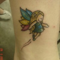 Cartoonish little fairy tattoo