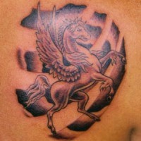 Pegasus schwarze Tinte Tattoo